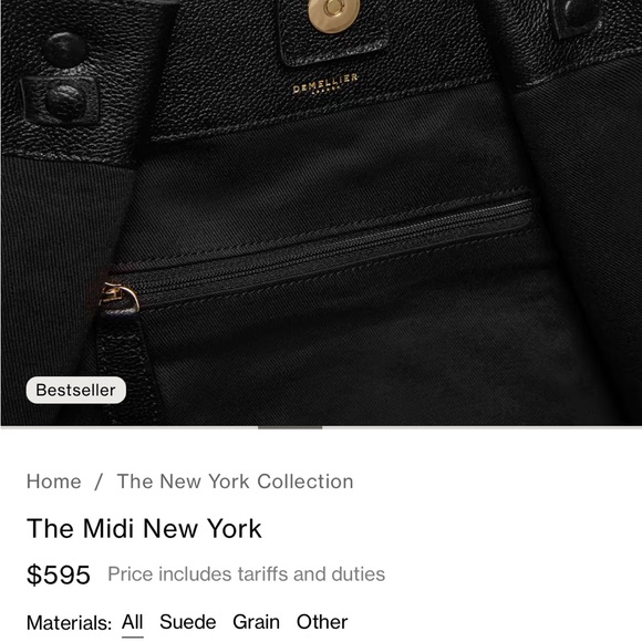 DeMellier The Midi New York Black Tote - Picture 6 of 9